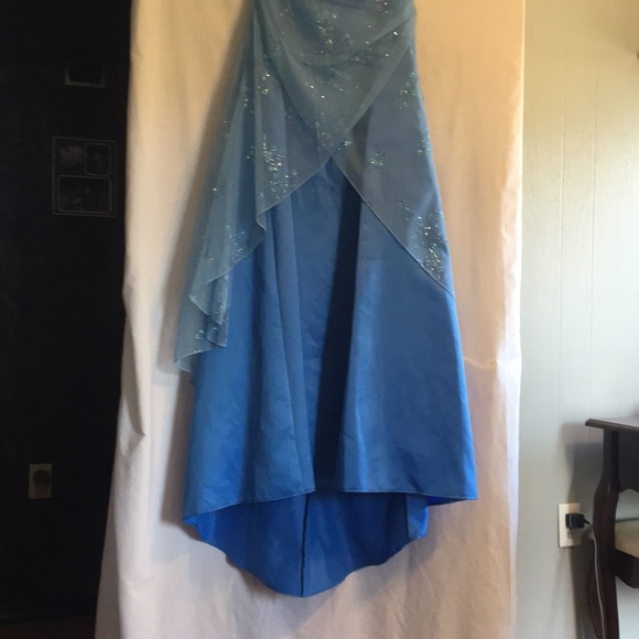 Blue Strapless Prom Dress - Picture 2 of 8